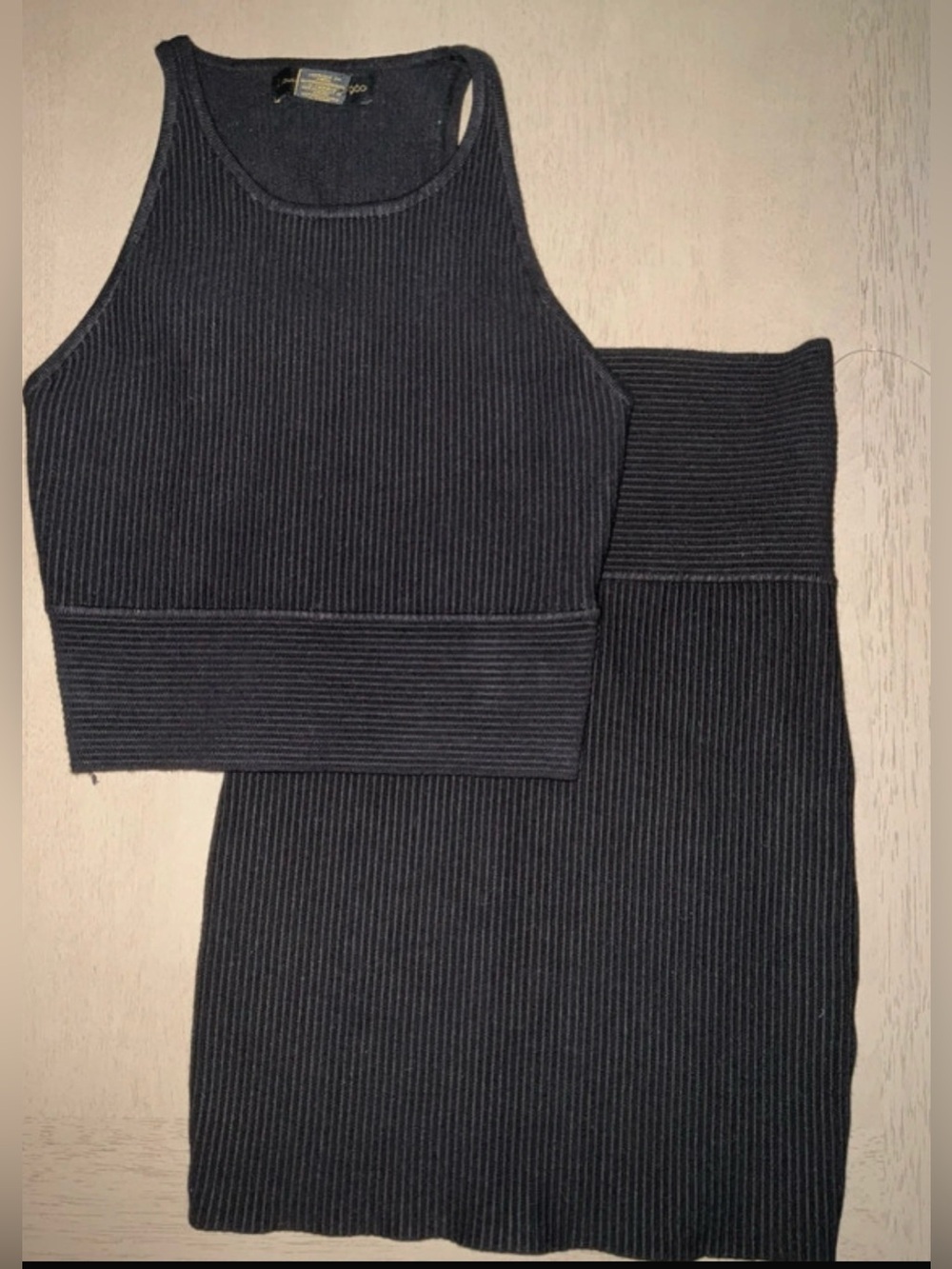 House of Harlow 1960 Ribbed 2PC Set Crop + Skirt